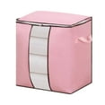 thumbnail image 1 of Heavy Duty Extra Large Storage Bags With Reinforced Handles Durable Non Woven Fabric Double Zipper Design For Clothes Bedding Home Organization Ideal For Moving Travel Storage,Pink, 1 of 5