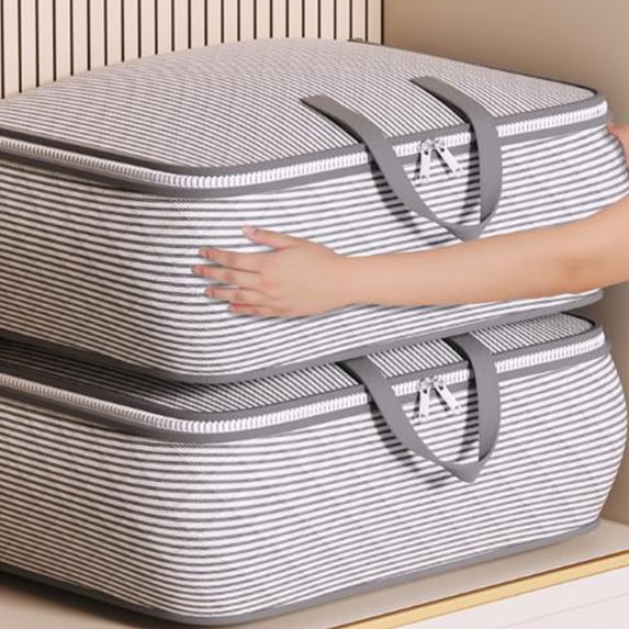 Heavy Duty Extra Large Storage Bags with Reinforced Handles and Thickened Double Zipper for Clothes - Space Saving Travel Tote, Reusable for Moving and Dorm