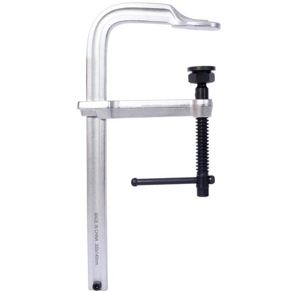 Heavy-Duty F-Clamp with Removable Swivel Pad, Deep Throat F Clamp 5-1/2 for Welding, 12x5 1/2 Steel Bar Clamp, Silver