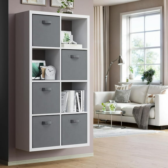 Heavy Duty Fabric Storage Cubes - 8 Pack, 13 Inch Storage Bins for Closet, Shelves, and