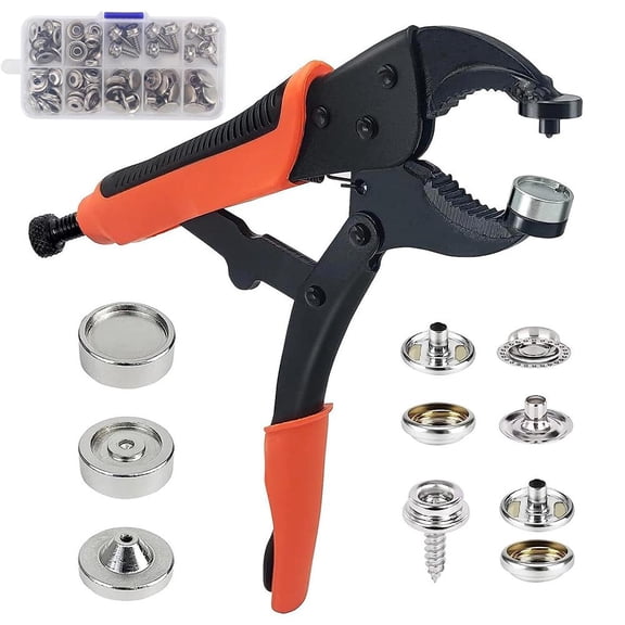 Heavy Duty Fastener Tool Kit for Boat Covers, Canvas Snaps Installation & Replacement - Stainless Steel Snaps Included