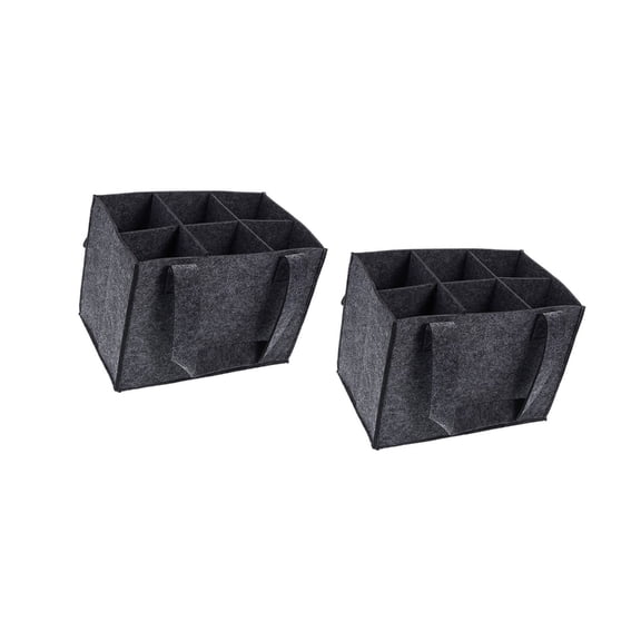 Heavy Duty Felt 6 Bottle Wine Carriers Shockproof Design Safe Storage Solution