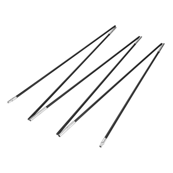 Heavy Duty Fiberglass Camping Tent Pole Kit Lightweight Shock Corded Outdoor Awning Support Rods Bars for 1-2 Person Sun Shelter Canopy Flysheet Replacement Pack, 129.92 inches / 330 cm Black