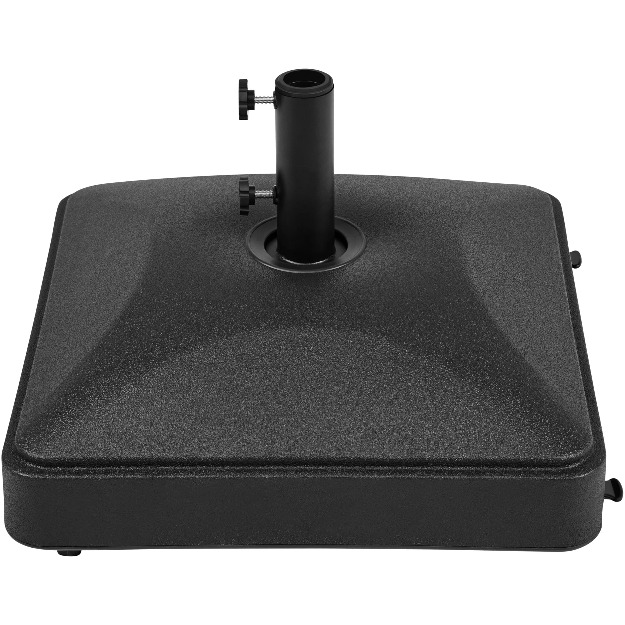 Heavy Duty Fillable Umbrella Base 123lb Capacity, Patio Umbrella Stand with 4 Wheels and 2 Lockable Casters, Outdoor Umbrella Holder for Deck Poolside Garden Backyard, Black