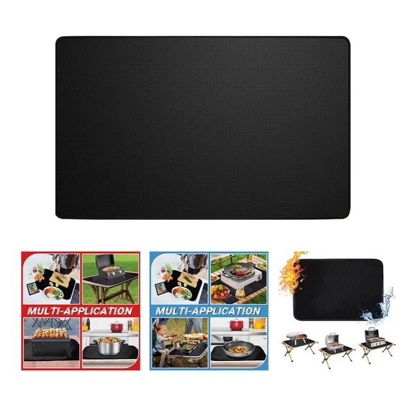 Heavy Duty Fireproof BBQ Grill Mat for Outdoor Cooking Heat Countertop Oil Proof Easy Clean