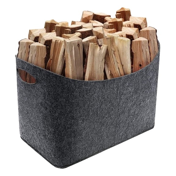 Heavy Duty Firewood Bag, Waterproof Waxed Canvas Storage Bag with Pocket, Foldable Log Carrier Tote for Fireplace, Camping, and Home Organization
