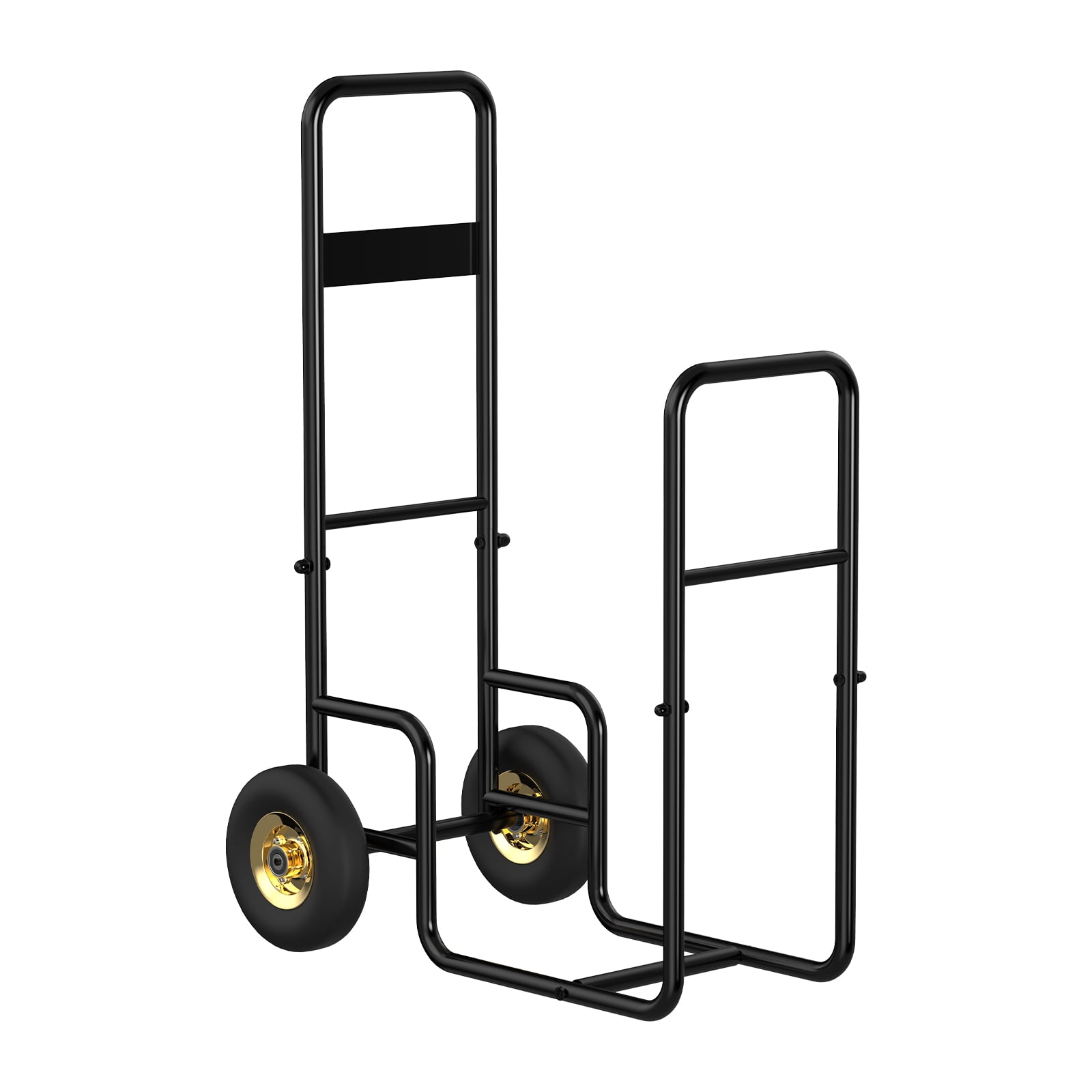 Heavy Duty Firewood Log Cart, 43.3" Rolling Firewood Rack with Wheels, Portable Wood Hauler Trolley for Fireplace, Patio, Camping, Outdoor Wood Storage & Transport