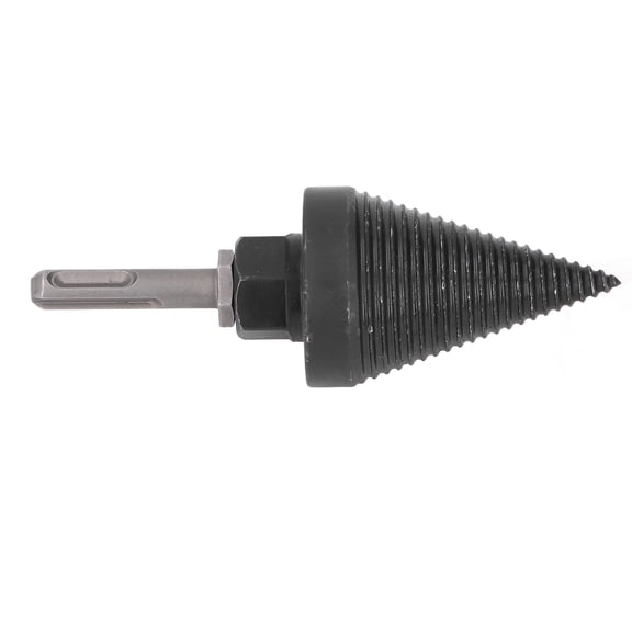 Heavy Duty Firewood Log Splitter Drill Bit Round Shank - 2 inches / 50 mm High Carbon Steel Cone Wood Splitting Drill Bit for Electric Drills