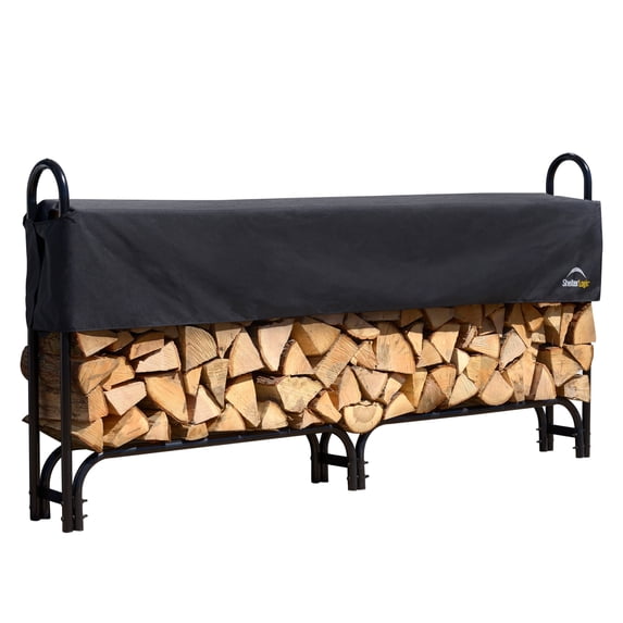 Heavy Duty Firewood Rack with Cover 8'