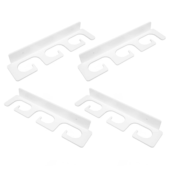 Heavy Duty Fishing Rod Holder and Wall Mounted Fishing Pole Rack - Ceiling Storage Solution for Indoor and Outdoor Use, Holds 6 Rods (10 Inches / 25.4 cm Width, White, 4-Pack)