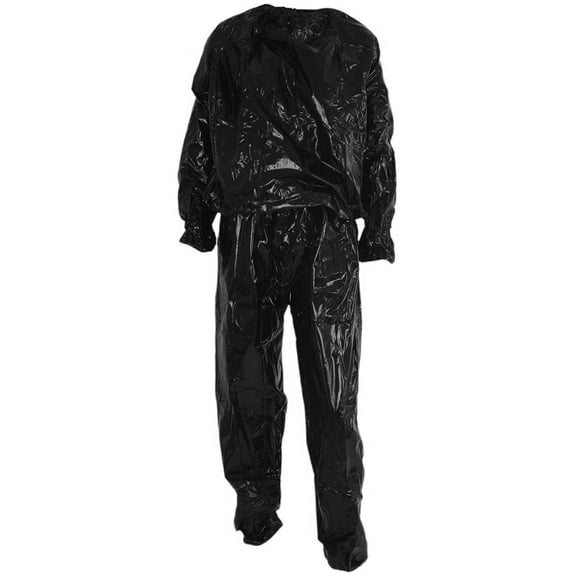 Heavy Duty Fitness Weight Loss Sweat Sauna Suit Exercise Gym Anti-Rip Black 4XL,1 x Sauna Suit,Black