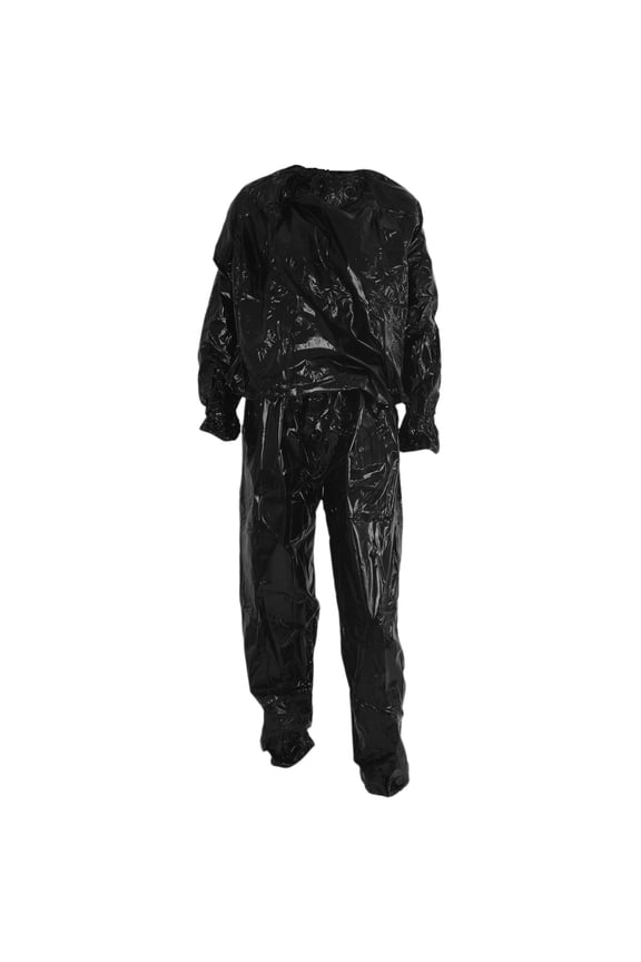 Heavy Duty Fitness Weight Loss Sweat Sauna Suit Exercise Gym Anti-Rip Black XXL