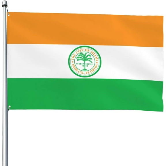 Heavy Duty Flag Of Miami, Florida Flag 4x6 Ft Durable Outdoor Banner Home Party Welcome Flag Patio Decor Flag