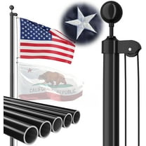Heavy Duty Flag Pole - 20 FT 12 Gauge Extra Thick Aluminum Flagpole Kit for Outside House In Ground - 100MPH Wind Tested
