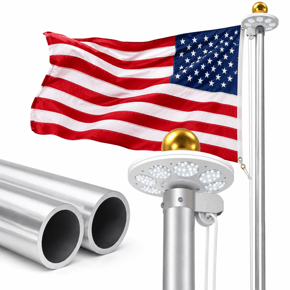 Heavy Duty Flag Pole For Outside House 11 Gauge 25 Ft 120 Mph