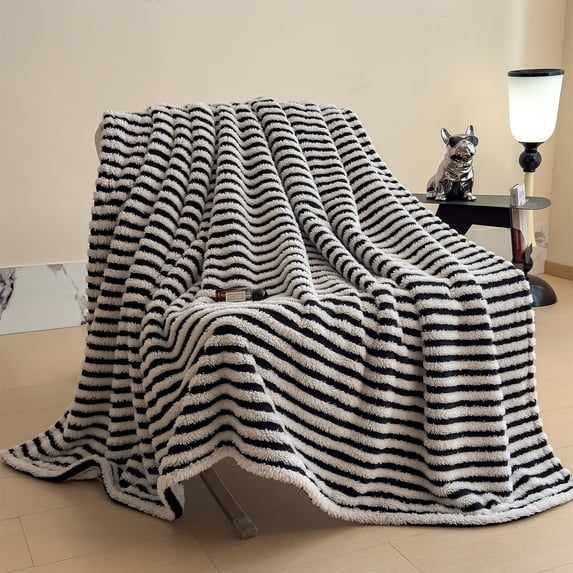 Heavy Duty Flannel Fleece Throw Blanket 59x79 Inches - Ultra Soft Thick Blanket for Couch, No Shedding Plush Blanket for Adults, Oversized Warm Blanket for Bed, Sofa, Travel & Camping