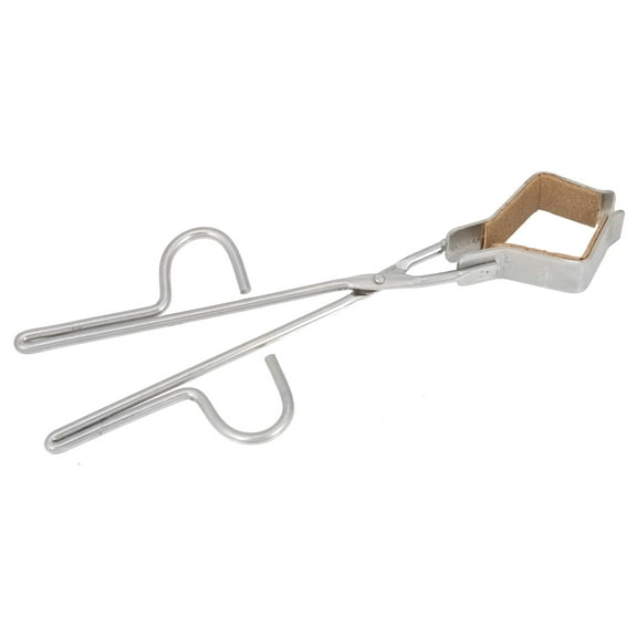 Heavy Duty Flask Tongs, 10" Long, Cork Lined Jaws, Stainless Steel - Eisco Labs