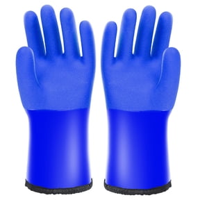 Heavy Duty Fleece Lined Waterproof Rubber Gloves Cold Weather Resistant Antislip Suitable For Outdoor Work And Activity