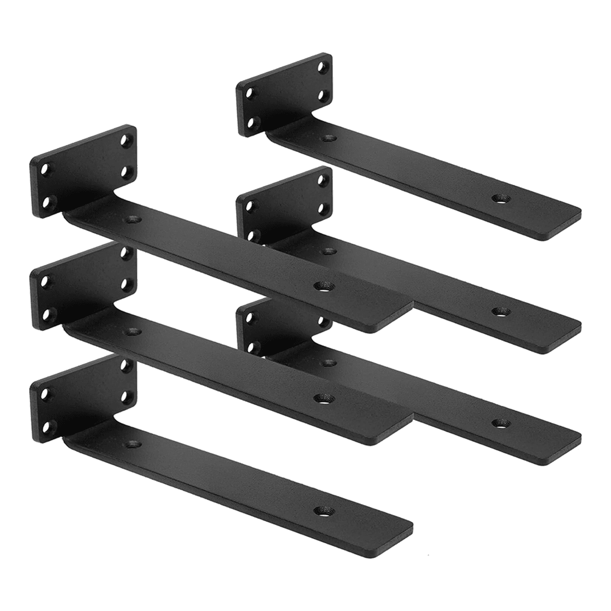 Heavy Duty Floating Shelf Brackets, (1/5In Thick) Hidden Shelves Hardware, Cast Iron L Brackets
