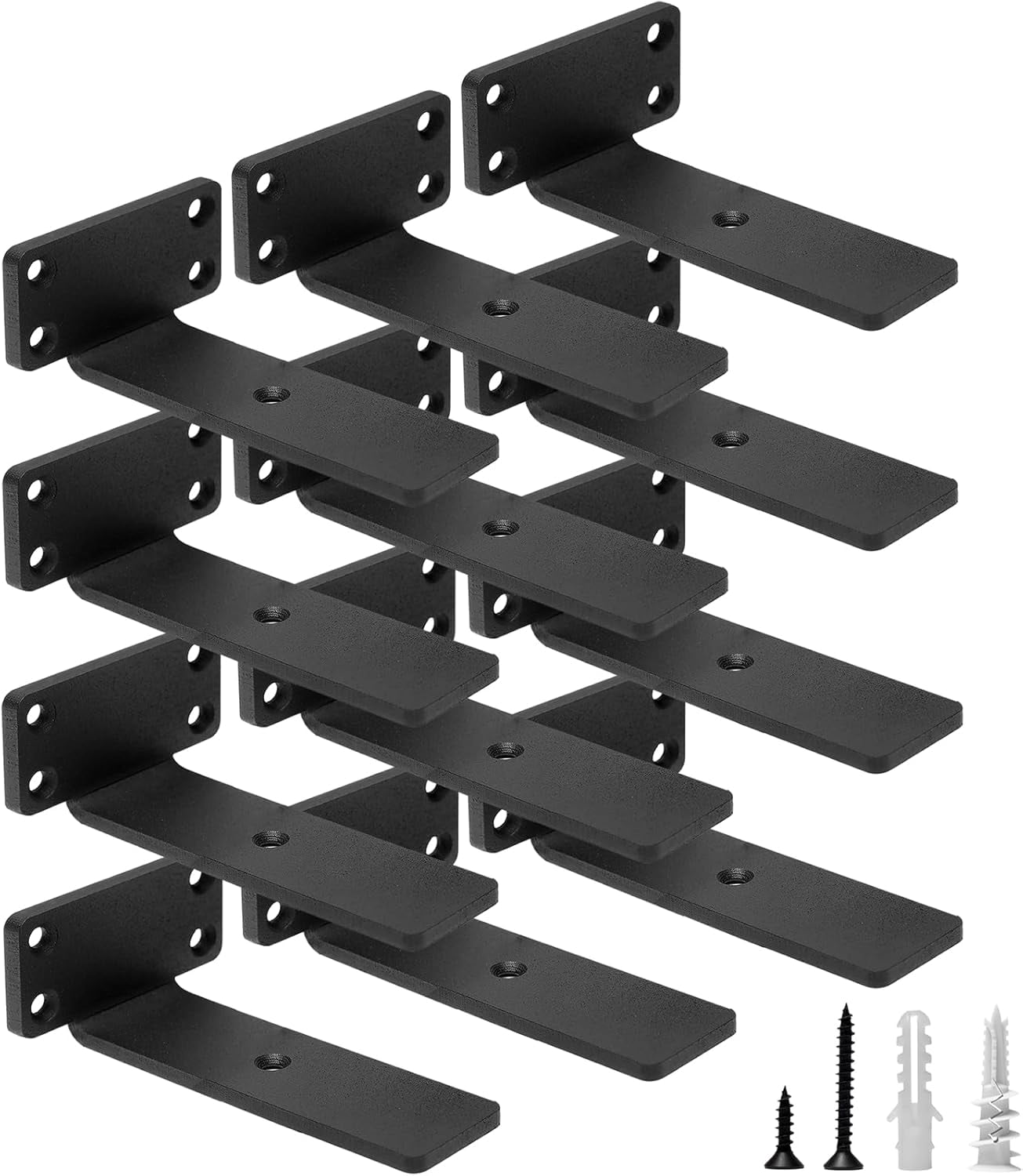 Heavy Duty Floating Shelf Brackets, 6-Inch (1/5'' Thick) Hidden Shelves