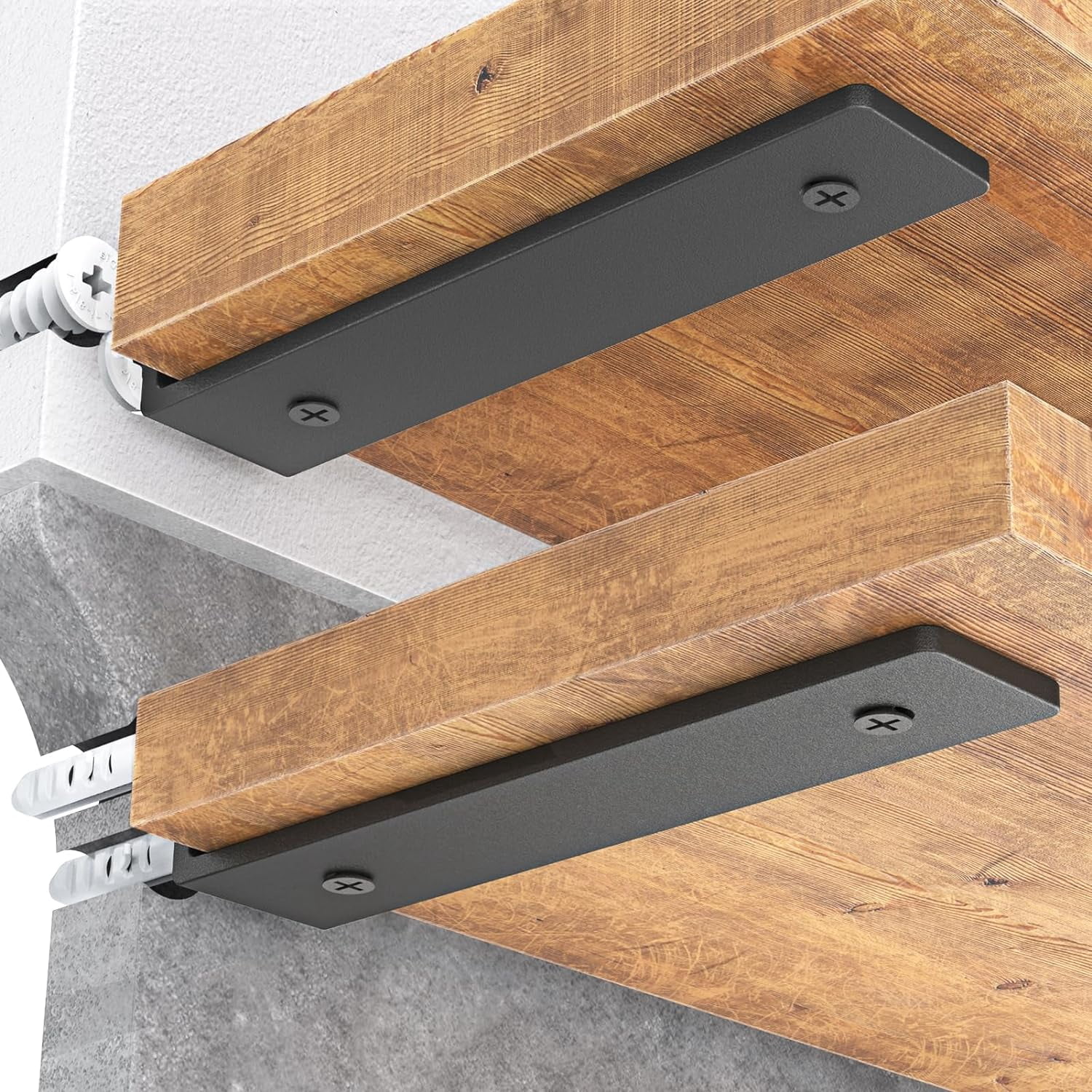 Heavy Duty Floating Shelf Brackets 6 Inch for 2×4” Wood Stud, 4 Pack L ...