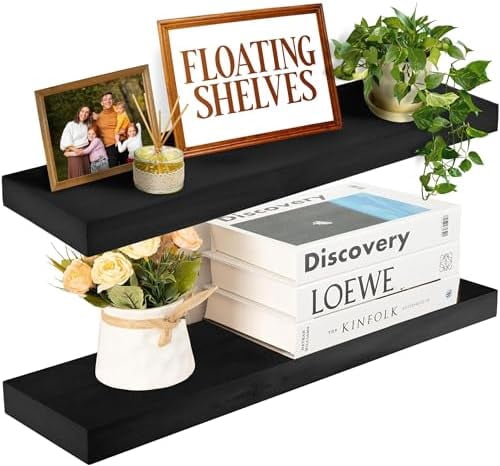 Heavy Duty Floating Shelves for Wall Long - Handmade Natural Wood ...
