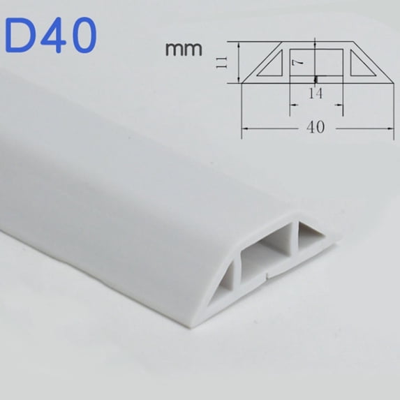Heavy Duty Floor Cable Protection Cover Floor Cable Cover Rubber Trunking 1M White