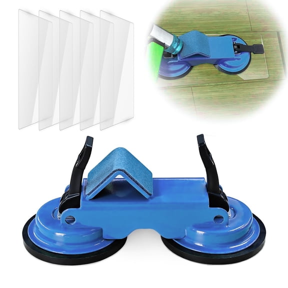 Heavy Duty Floor Gap Fixer Tool, 45 Striking Surface Floor Gap Repair Tool with Dual Suction Cup, Made of Iron. with 5pcs Sticky Pads for Fixer Laminate/Vinyl Flooring Tools