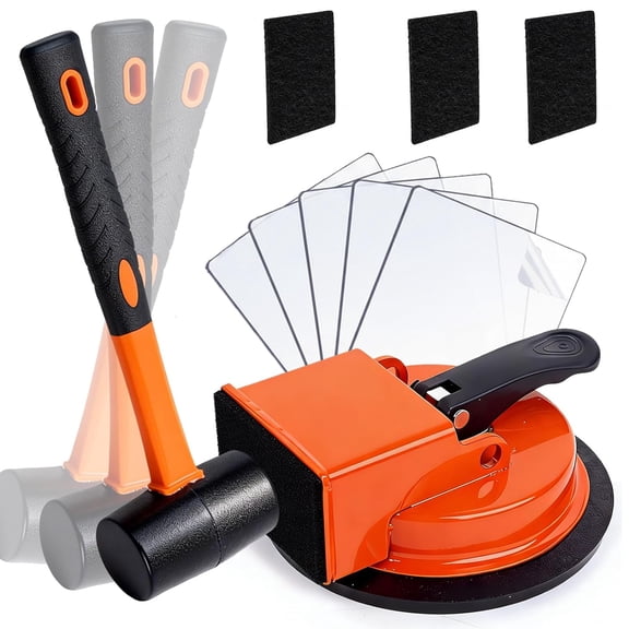 Heavy-Duty Floor Gap Repair Kit with Rubber Mallet & 5 Reusable Nano Adhesive Pads - High-Grip Suction Tool for Laminate and Vinyl Plank Gap Filling