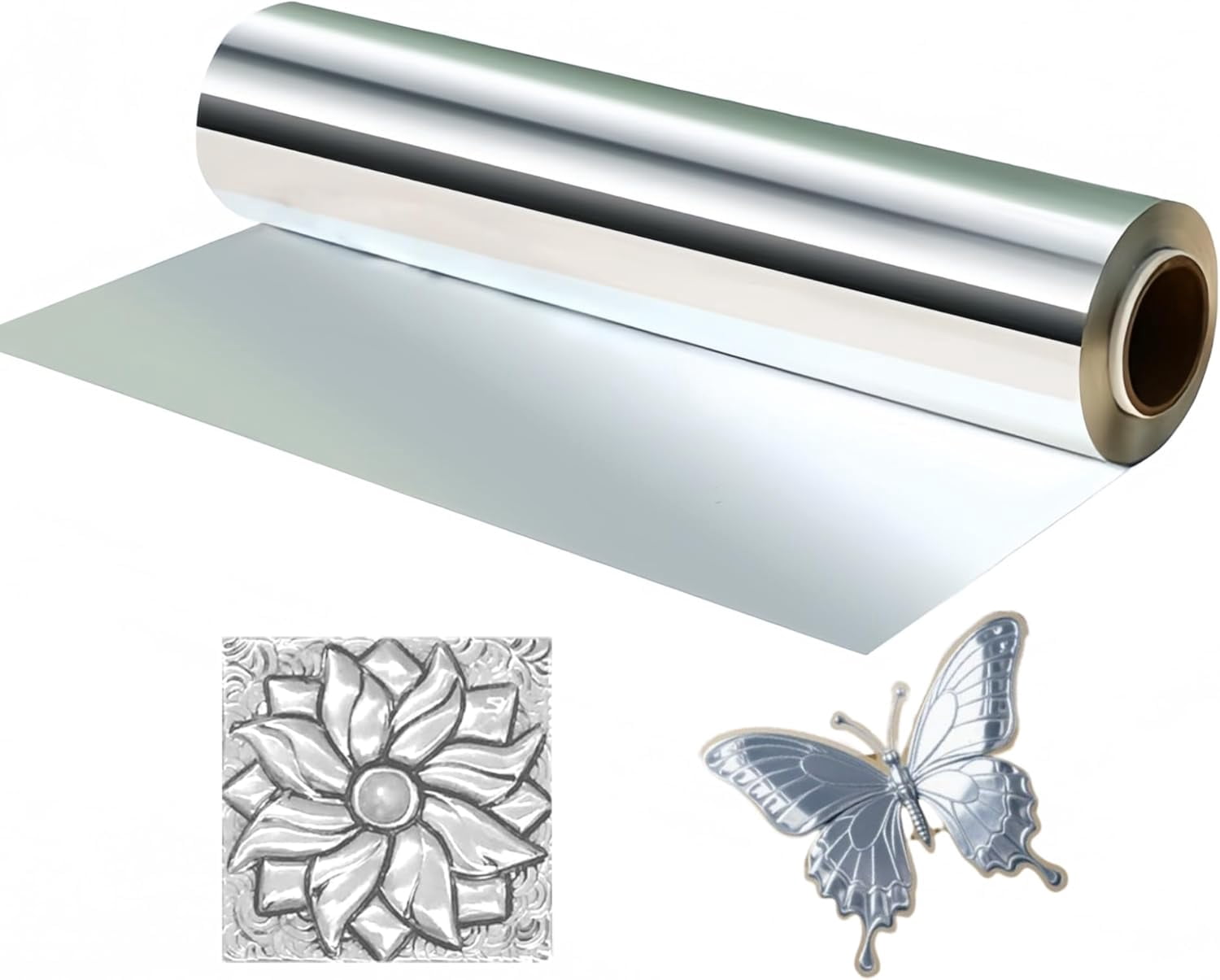 Heavy Duty Foil Aluminum Roll: Foil Aluminum Roll, Thickened Micron Aluminum Flashing Roll Aluminum Sheet Metal, Foil Sheets for Crafts, Painting, Embossing, Tin Foil Sheets (12in W, 20ft L, 70um)