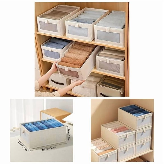 Heavy-Duty Foldable Clothes Storage Box with Viewing Window - Stackable Organizer for Under-Bed & Wardrobe Storage, 3.2+ Cubic Feet Capacity White Storage Box
