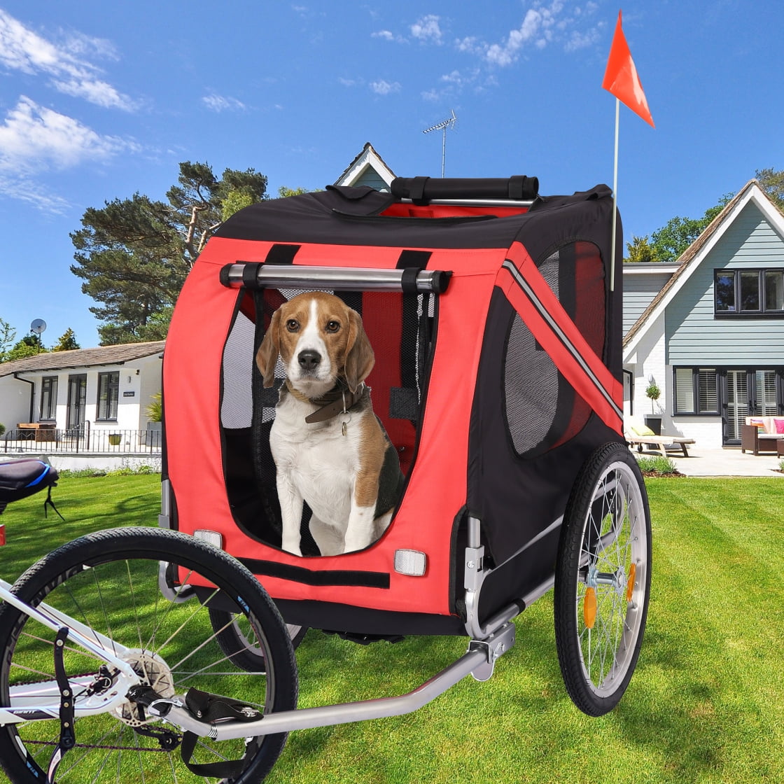 Heavy Duty Foldable Dog Stroller with A Skylight Roof, Weatherproof Pet