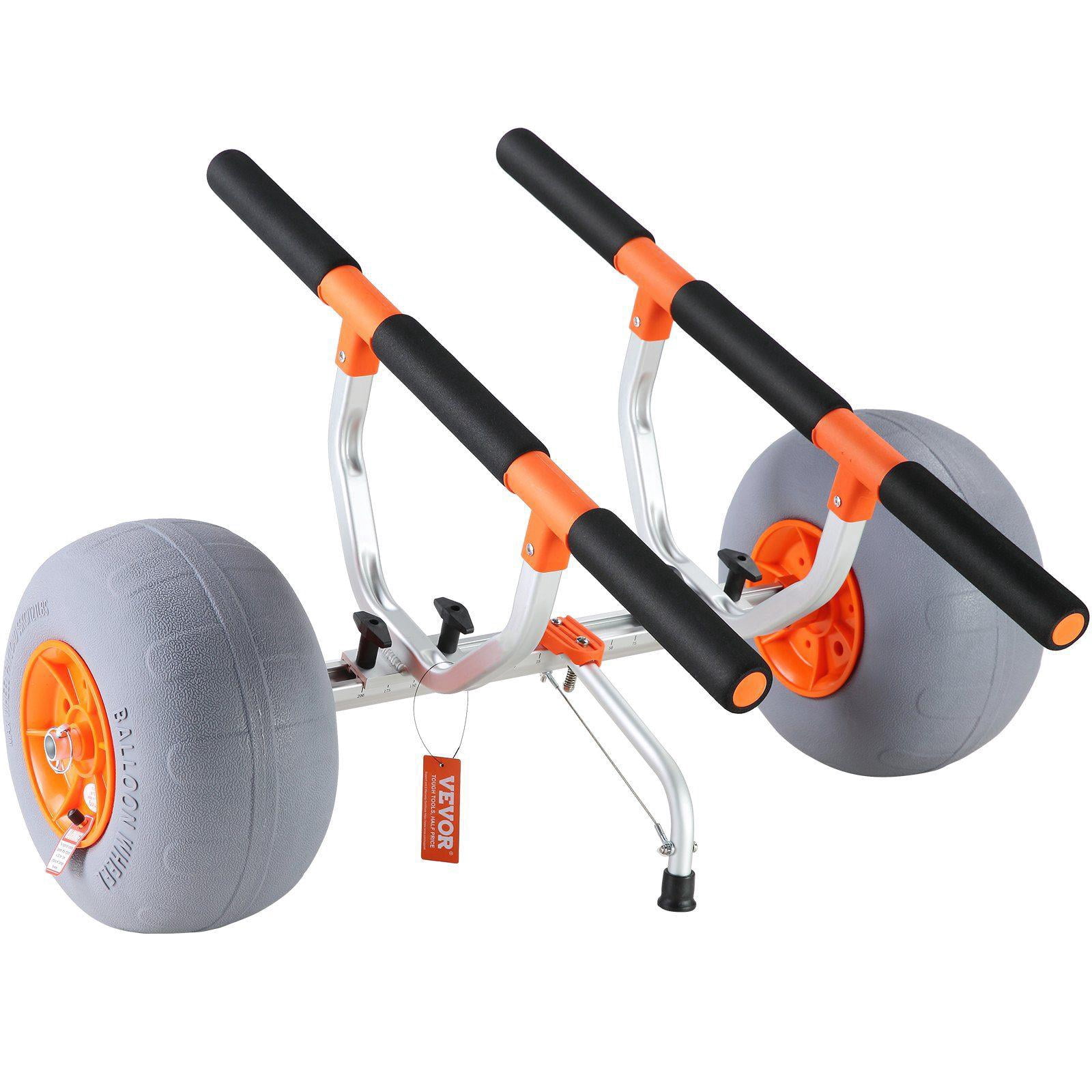 Heavy Duty Foldable Kayak Cart 12 Inch Tires Adjustable Width 6.69 to 17.32 Inches 350 Lb Capacity for Kayaks Canoes Paddleboards Float Mats Jon Boats
