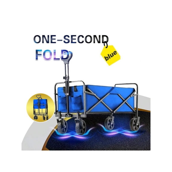 Heavy-Duty Foldable Multi-Purpose Cart - All-Terrain Tires Sturdy Metal Frame for Outdoor & Indoor Use