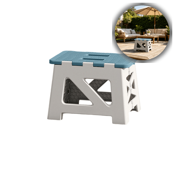 Heavy Duty Foldable Plastic Step Stool for Home, Office, and Outdoor Use – Portable Non-Slip Platform for Kitchen, Bathroom, Camping, and Travel