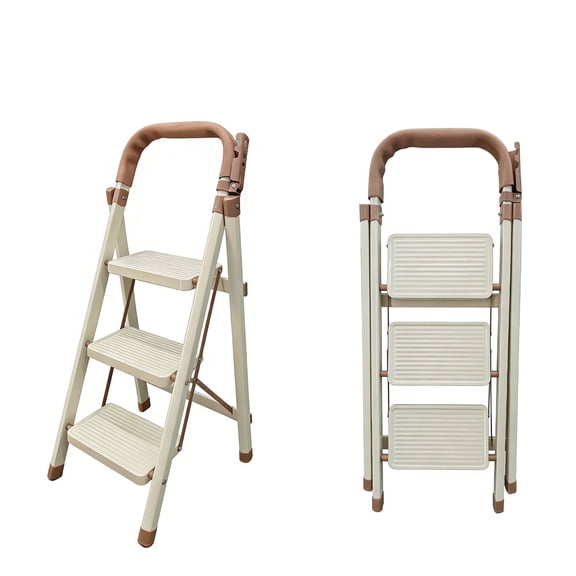 Heavy-Duty Folding 2/3/4/5/6 Step Ladder With Non-Slip Steps And Folding Mechanism, Featuring 330-Pound Weight Capacity, Durable Steel Construction, And Easy Storage Design -Perfect For Household