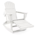 thumbnail image 1 of Heavy-Duty Folding Adirondack Chair with Ottoman & Cup Holders, 350LBS Capacity, Extra Wide Seat All-Weather HDPE Outdoor Rocking Chair for Patio, Fire Pit, Deck, Garden, 1 of 13