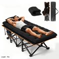 Healthy Design Frame Heavy-Duty Folding Bed for Adults, Guest Cot with Reinforced Frame and ...