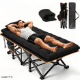 Healthy Design Frame Heavy-Duty Folding Bed for Adults, Guest Cot with Reinforced Frame and ...