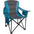 thumbnail image 1 of Heavy Duty Folding Camping Chair, Outdoor Oversized Camping Chair w/Cup Holder & Cooler Bag, Portable Padded Lawn Chair for Beach Picnic Sports, U.S. Flag(Blue), 1 of 7