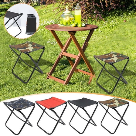 Heavy Duty Folding Camping Stool Portable Outdoor Chair with 110KG Weight Capacity Compact 17.8 Height Design for Hiking Fishing Travel Backpack Gear(Blue),Ccwuwei