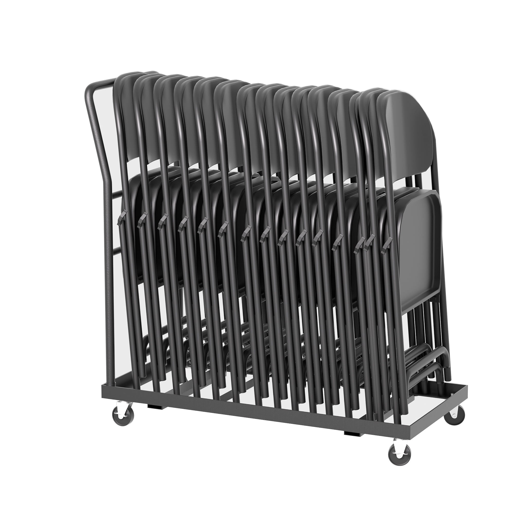 Heavy-Duty Folding Chair Cart with Wheels, 300 lb Capacity, Foldable Steel Hand Truck for 25 Chairs, Ideal for Weddings, Events, and Home Storage