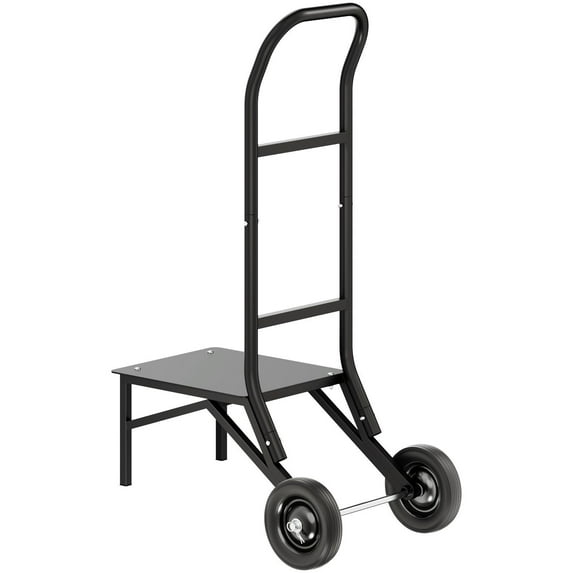 Heavy Duty Folding Chair Rack Cart - Holds 10 Chairs Up to 150 LBS, Push-Style Dolly for Easy Moving & Storage