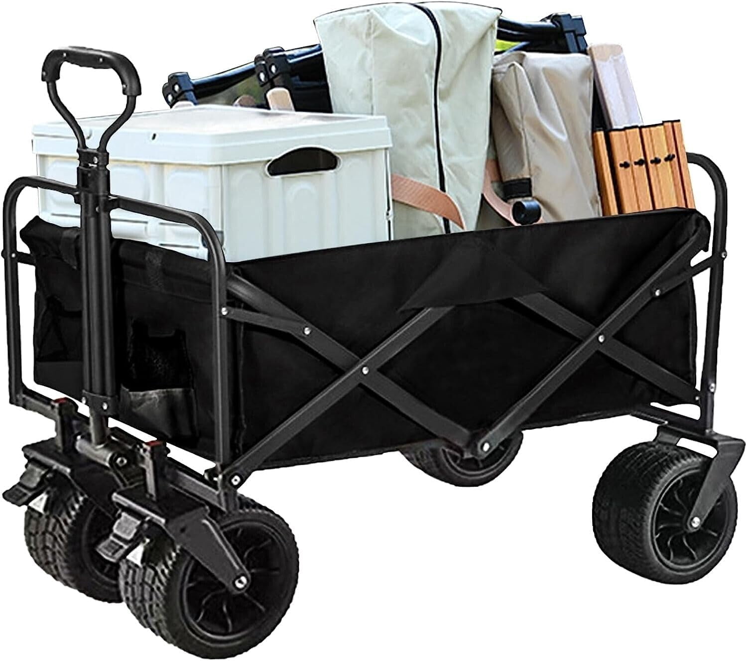 Heavy-Duty Folding Collapsible Wagon with Big Wheels - Robust ...