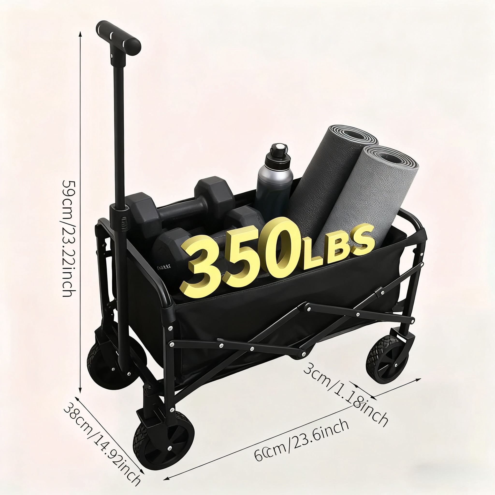 Heavy Duty Folding Garden Cart Wagon 780LBS-350LBS Capacity with Dump ...
