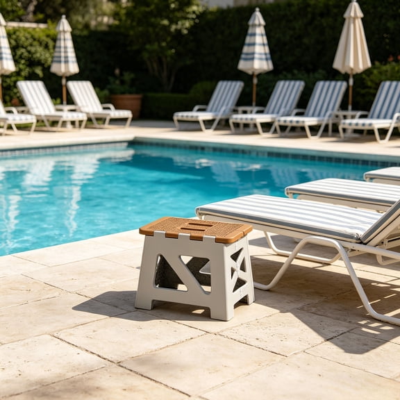 Heavy Duty Folding Plastic Step Stool — Portable Step, Non Slide Home Stool, and Lightweight Camping Base with 12.6x10.2x9.1 Inch Design for Youth