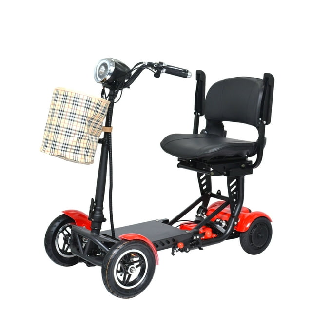 Heavy Duty Folding Power Scooter 300 lbs Capacity Up to 12 Miles LED