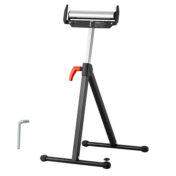Heavy Duty Folding Roller Stand with 11.5" Steel Roller Head,250 lb Capacity&Adjustable Height for Table Saw Outfeed Support