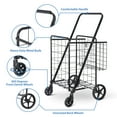 Heavy Duty Folding Shopping Cart Utility Trolley Two Baskets for