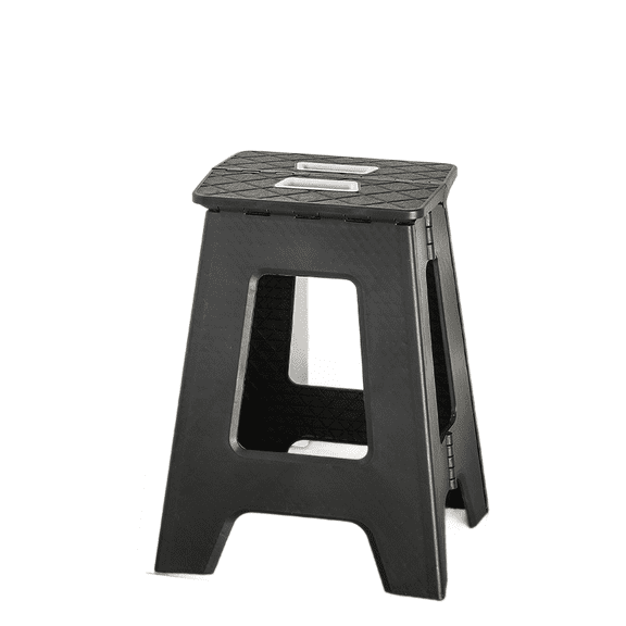 Heavy Duty Folding Stool for Adults, Collapsible Portable Camping Seat with 400 lbs Capacity, Durable Plastic Step Stool for Outdoor Hiking Fishing Gardening RV Travel and Home Kitchen Use, Black